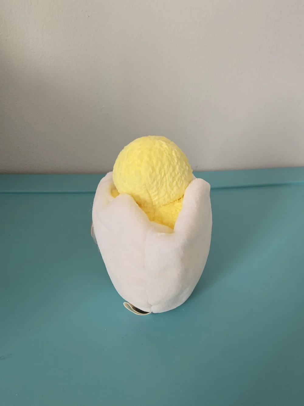 Ty Yellow Chick in White Egg Plush with Orange Beak